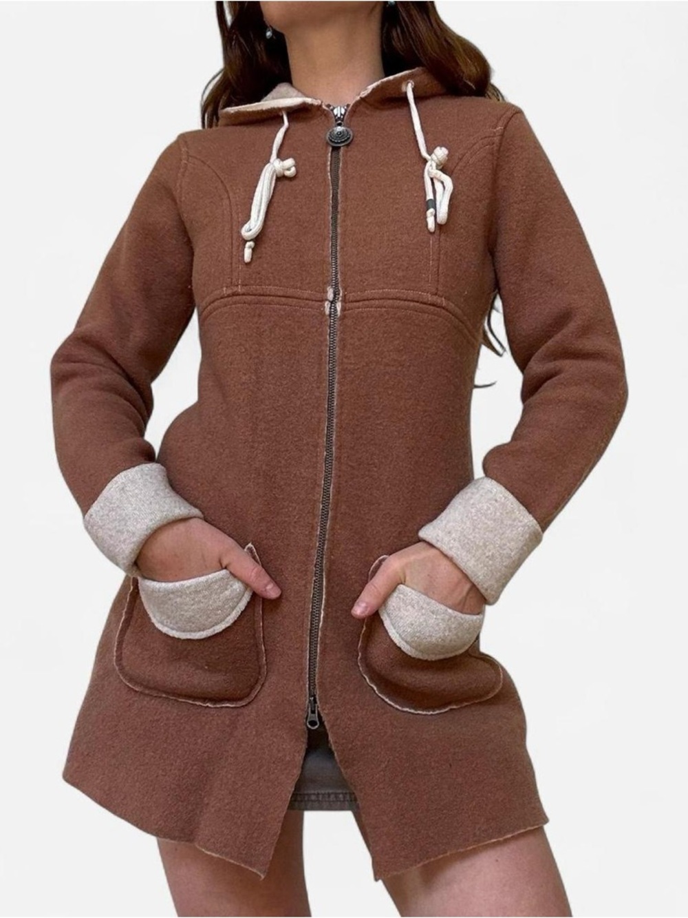 Neve wool fairy elf core zip up sweater